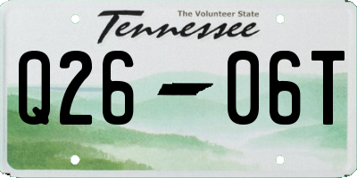TN license plate Q2606T