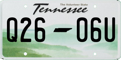 TN license plate Q2606U