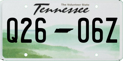TN license plate Q2606Z