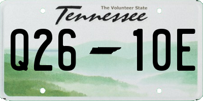 TN license plate Q2610E