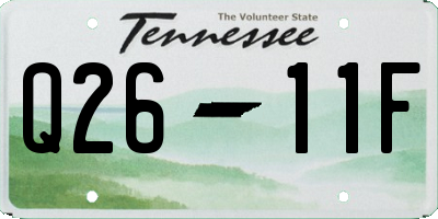 TN license plate Q2611F