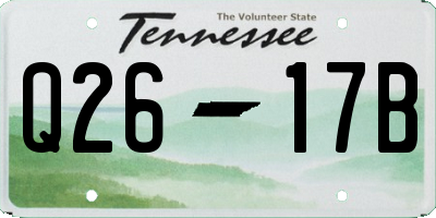TN license plate Q2617B