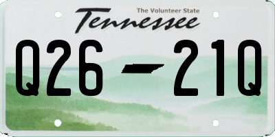 TN license plate Q2621Q