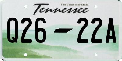 TN license plate Q2622A