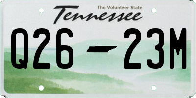 TN license plate Q2623M