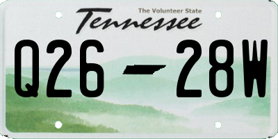 TN license plate Q2628W