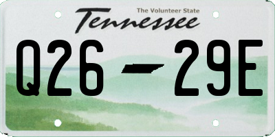 TN license plate Q2629E