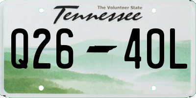 TN license plate Q2640L