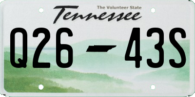 TN license plate Q2643S