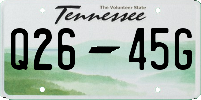 TN license plate Q2645G