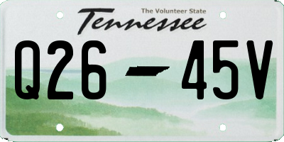 TN license plate Q2645V