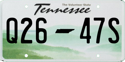 TN license plate Q2647S