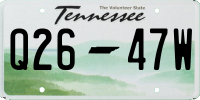 TN license plate Q2647W