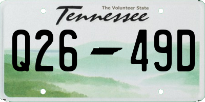 TN license plate Q2649D