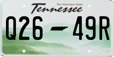 TN license plate Q2649R