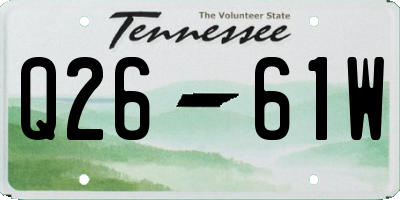 TN license plate Q2661W