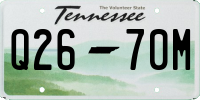 TN license plate Q2670M