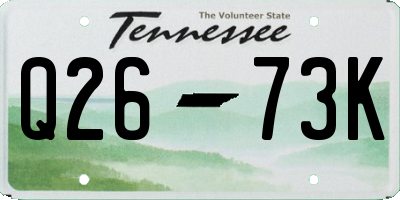 TN license plate Q2673K