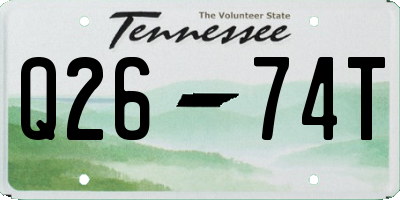 TN license plate Q2674T
