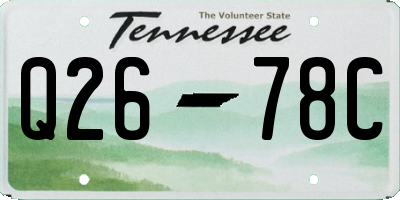 TN license plate Q2678C