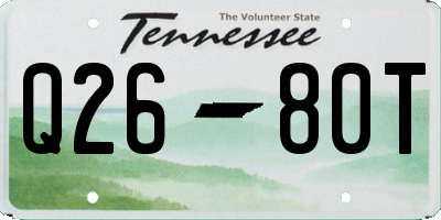 TN license plate Q2680T