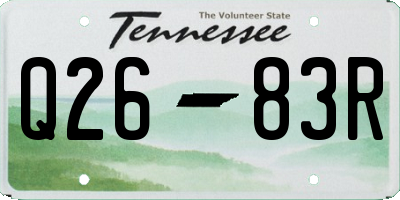 TN license plate Q2683R