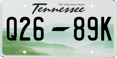 TN license plate Q2689K