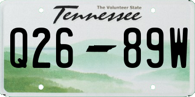 TN license plate Q2689W