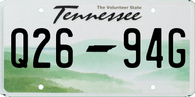 TN license plate Q2694G