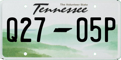 TN license plate Q2705P