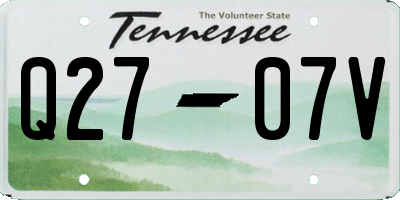 TN license plate Q2707V