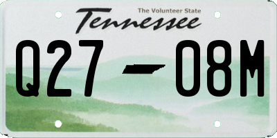 TN license plate Q2708M