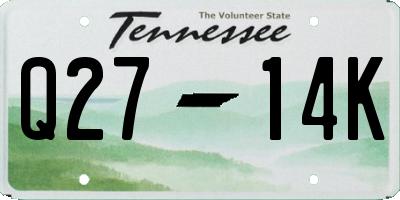 TN license plate Q2714K