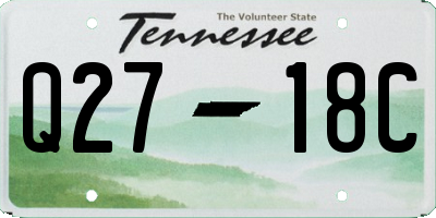TN license plate Q2718C