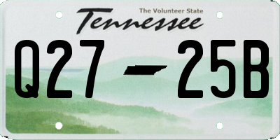 TN license plate Q2725B