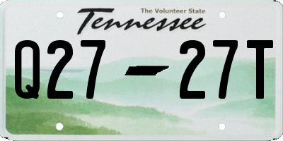 TN license plate Q2727T