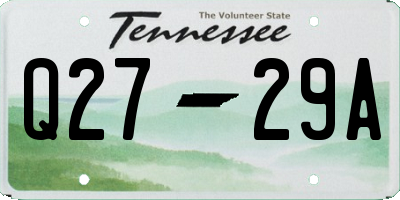 TN license plate Q2729A