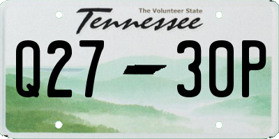 TN license plate Q2730P