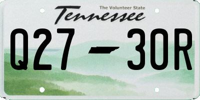 TN license plate Q2730R