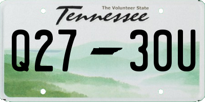 TN license plate Q2730U