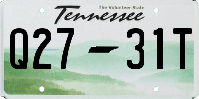TN license plate Q2731T