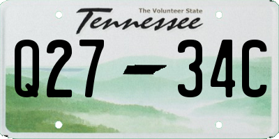 TN license plate Q2734C