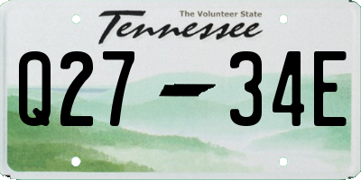 TN license plate Q2734E