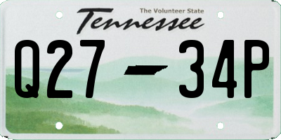 TN license plate Q2734P