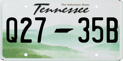TN license plate Q2735B