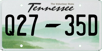 TN license plate Q2735D