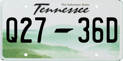 TN license plate Q2736D