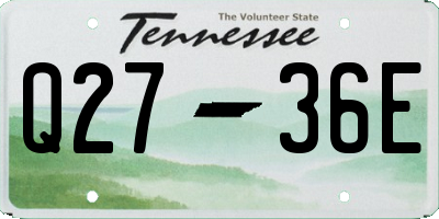 TN license plate Q2736E