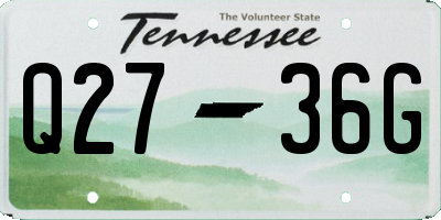 TN license plate Q2736G