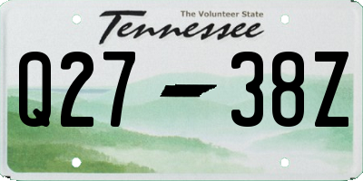 TN license plate Q2738Z